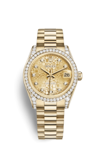 Rolex Datejust 31 Yellow Gold Diamond / President / Champagne Computer 178158-0007