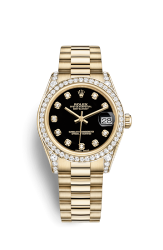 Rolex Datejust 31 Yellow Gold Diamond / President / Black Diamond 178158-0011