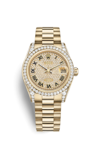 Rolex Datejust 31 Yellow Gold Diamond / President / Paved Roman 178158-0022