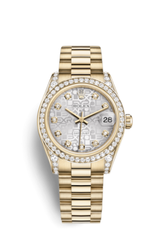 Rolex Datejust 31 Yellow Gold Diamond / President / Silver Computer 178158-0025