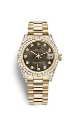 Rolex Datejust 31 Yellow Gold Diamond / President / Black MOP 178158-0051