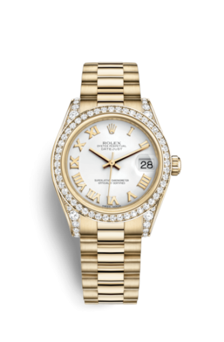 Rolex Datejust 31 Yellow Gold Diamond / President / White Roman 178158-0054