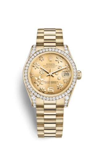 Rolex Datejust 31 Yellow Gold Diamond / President / Champagne Floral 178158-0057