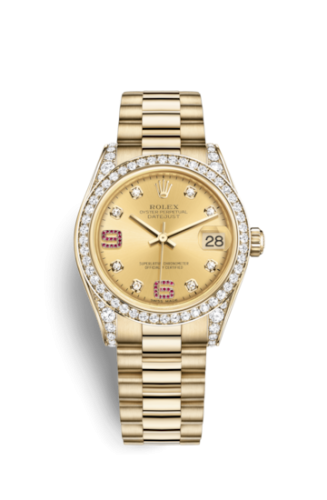 Rolex Datejust 31 Yellow Gold Diamond / President / Champagne Diamonds Rubies 178158-0070