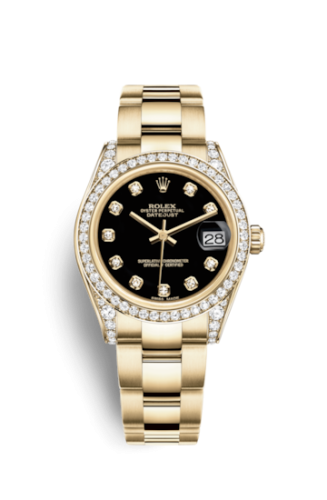 Rolex Datejust 31 Yellow Gold Diamond / President / Black Diamond 178158-0082