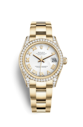 Rolex Datejust 31 Yellow Gold Diamond / Oyster / White Roman 178158-0086