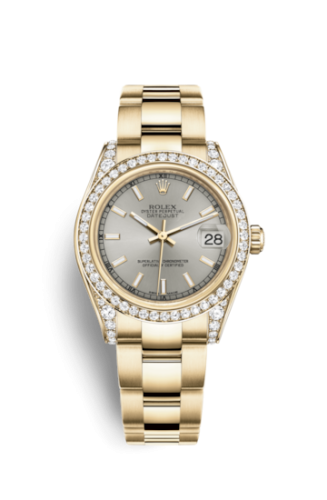 Rolex Datejust 31 Yellow Gold Diamond / Oyster / Silver 178158-0087