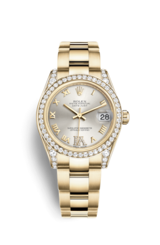 Rolex Datejust 31 Yellow Gold Diamond / Oyster / Silver Roman 178158-0093