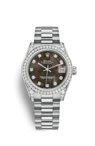 Rolex Datejust 31 White Gold Diamond / President / Black MOP 178159-0015