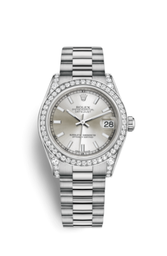 Rolex Datejust 31 White Gold Diamond / President / Silver 178159-0018