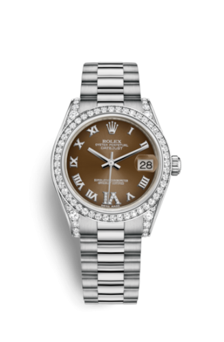 Rolex Datejust 31 White Gold Diamond / President / Bronze Roman 178159-0050
