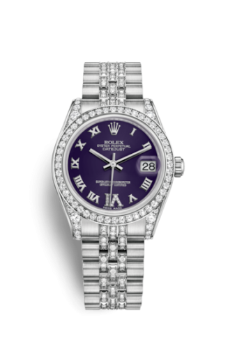 Rolex Datejust 31 White Gold Diamond / Jubilee Diamond / Purple Roman 178159-0065