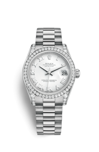 Rolex Datejust 31 White Gold Diamond / President / White Roman 178159-0066