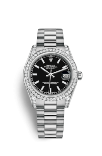 Rolex Datejust 31 White Gold Diamond / President / Black 178159-0068
