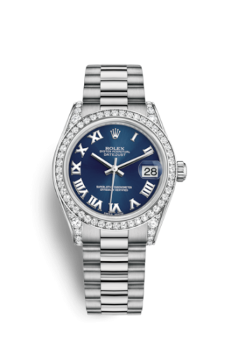 Rolex Datejust 31 White Gold Diamond / President / Blue Roman 178159-0070