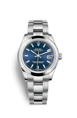 Rolex Datejust 31 Stainless Steel Domed / Oyster / Blue 178240-0023