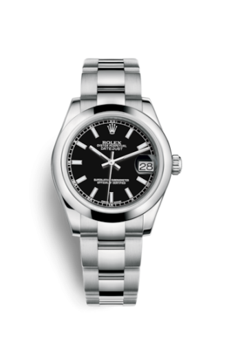 Rolex Datejust 31 Stainless Steel Domed / Oyster / Black 178240-0025