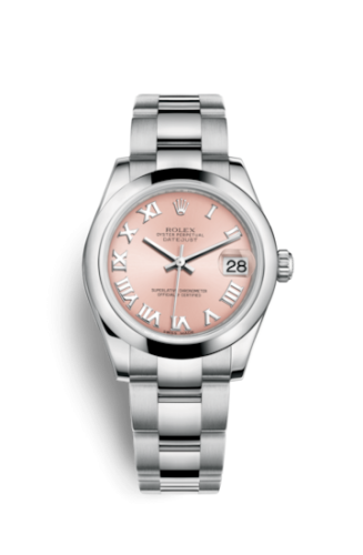 Rolex Datejust 31 Stainless Steel Domed / Oyster / Pink Roman 178240-0032
