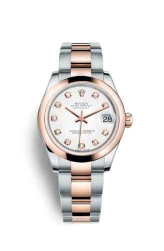 Rolex Datejust 31 Rolesor Everose Domed / Oyster / White Diamond 178241-0010