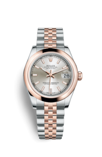 Rolex Datejust 31 Rolesor Everose Domed / Jubilee / Silver 178241-0037