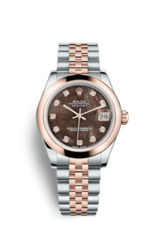 Rolex Datejust 31 Rolesor Everose Domed / Jubilee / Black MOP 178241-0043