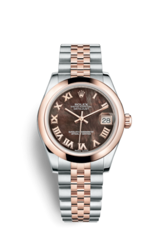 Rolex Datejust 31 Rolesor Everose Domed / Jubilee / Black MOP Roman 178241-0047