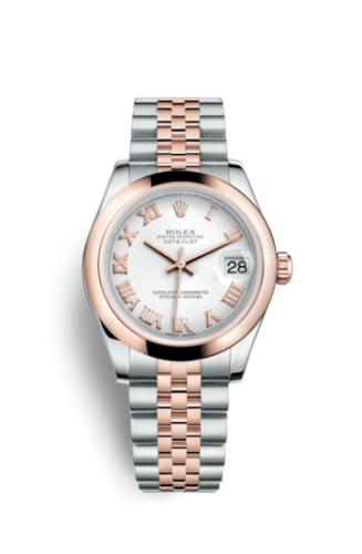 Rolex Datejust 31 Rolesor Everose Domed / Jubilee / White Roman 178241-0062