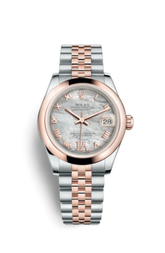 Rolex Datejust 31 Rolesor Everose Domed / Jubilee / MOP Roman 178241-0076