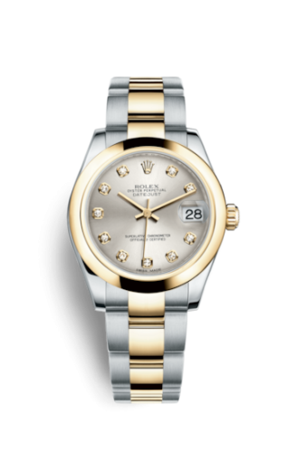 Rolex Datejust 31 Rolesor Yellow Domed / Oyster / Silver Diamond 178243-0022