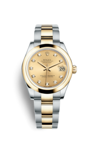 Rolex Datejust 31 Rolesor Yellow Domed / Oyster / Champagne Diamond 178243-0024