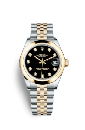 Rolex Datejust 31 Rolesor Yellow Domed / Jubilee / Black Diamond 178243-0045