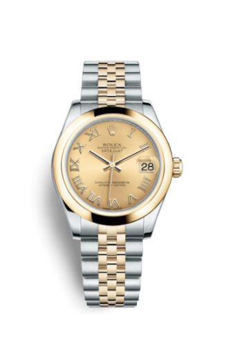 Rolex Datejust 31 Rolesor Yellow Domed / Jubilee / Champagne Roman 178243-0073
