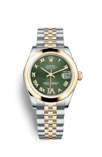Rolex Datejust 31 Rolesor Yellow Domed / Jubilee / Olive Roman 178243-0079