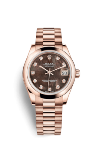 Rolex Datejust 31 Everose Domed / President / Black MOP 178245f-0015