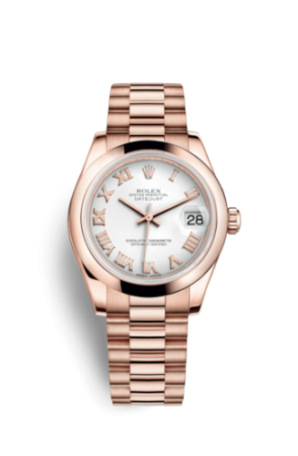 Rolex Datejust 31 Everose Domed / President / White Roman 178245f-0028