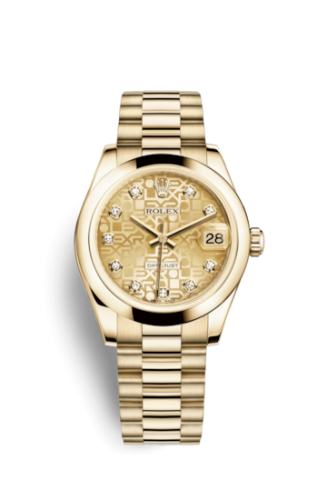 Rolex Datejust 31 Yellow Gold Domed / President / Champagne Computer 178248-0023