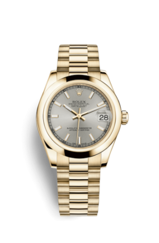Rolex Datejust 31 Yellow Gold Domed / President / Silver 178248-0029