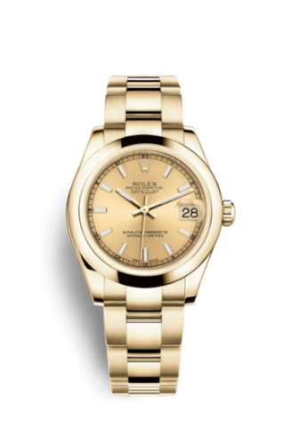 Rolex Datejust 31 Yellow Gold Domed / Oyster / Champagne 178248-0042