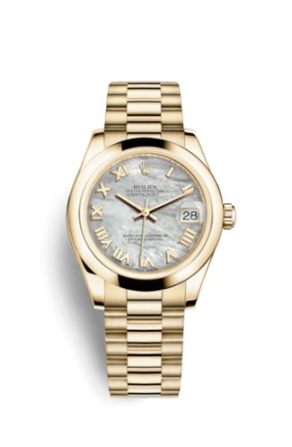 Rolex Datejust 31 Yellow Gold Domed / President / MOP Roman 178248-0044