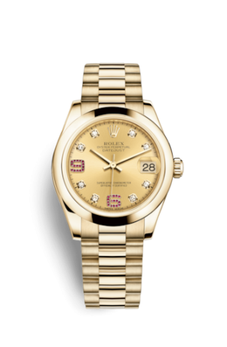 Rolex Datejust 31 Yellow Gold Domed / President / Champagne Diamond 178248-0088