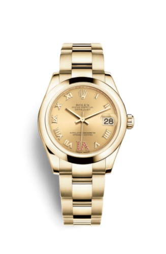 Rolex Datejust 31 Yellow Gold Domed / Oyster / Champagne Roman 178248-0089