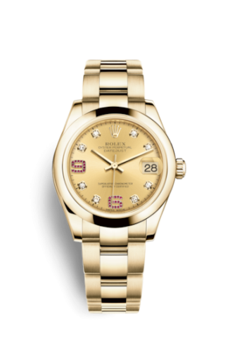 Rolex Datejust 31 Yellow Gold Domed / Oyster / Champagne Diamond 178248-0090