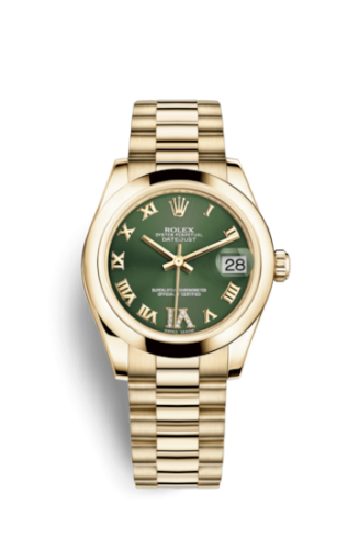 Rolex Datejust 31 Yellow Gold Domed / President / Olive Roman 178248-0094