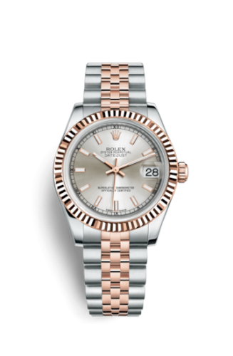 Rolex Datejust 31 Rolesor Everose Fluted / Jubilee / Silver 178271-0003