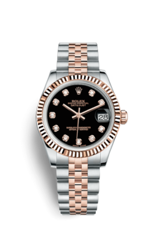 Rolex Datejust 31 Rolesor Everose Fluted / Jubilee / Black Diamond 178271-0017