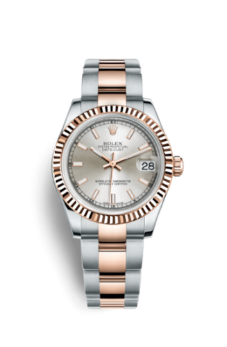 Rolex Datejust 31 Rolesor Everose Fluted / Oyster / Silver 178271-0035