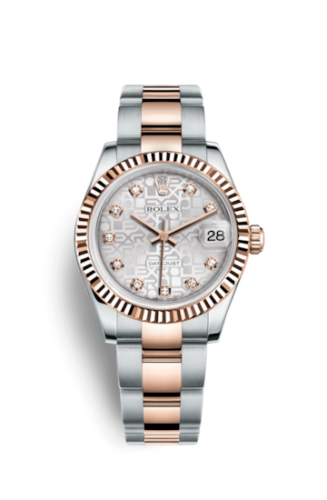 Rolex Datejust 31 Rolesor Everose Fluted / Jubilee / Silver Computer 178271-0043