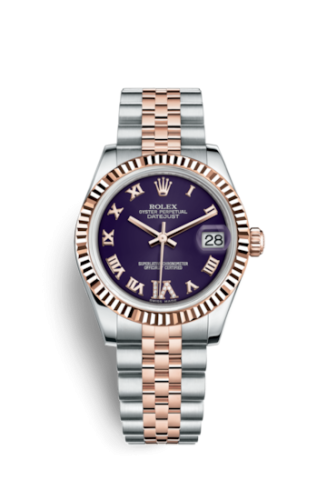 Rolex Datejust 31 Rolesor Everose Fluted / Jubilee / Purple Roman 178271-0072