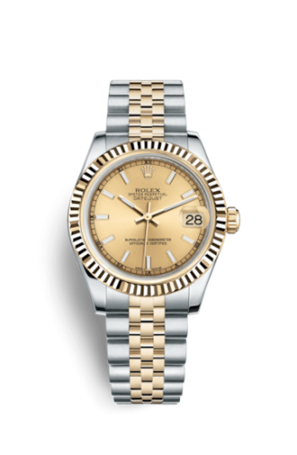Rolex Datejust 31 Rolesor Yellow Fluted / Jubilee / Champagne 178273-0001