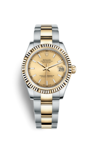 Rolex Datejust 31 Rolesor Yellow Fluted / Oyster / Champagne 178273-0009
